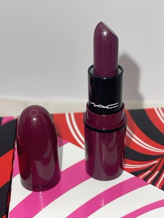 MAC Mini Lipstick Rebel Satin A21 Berry Plum Classic Travel Size New No Box - Picture 5 of 11